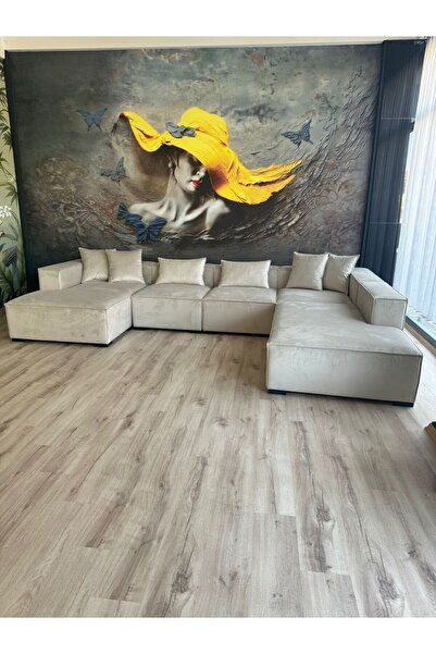 Erduran Mobilya Angelo 5 Modül Uzanmalı Modüler Köşe Koltuk Takımı