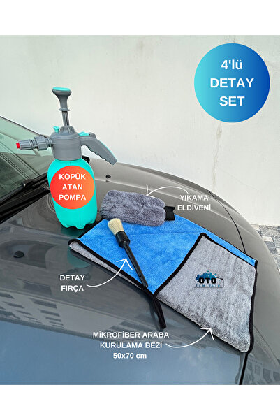 euroist 4'lü Oto Temizlik Seti – 2L Köpük Atan Pompa, Detay Fırça, Mikrofiber...