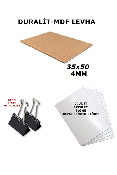 everart 1 Adet 35x50 Cm 4mm Duralit , 2 Adet 32 Mm Klips Ve 20 Adet 35x50 Cm ...