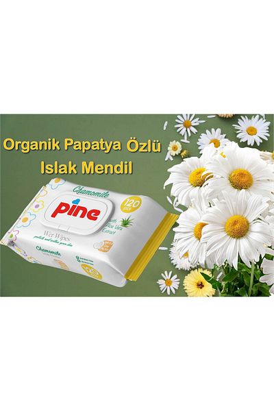 Pine 12 Pack of 120 Wet Wipes with Chamomile Extract