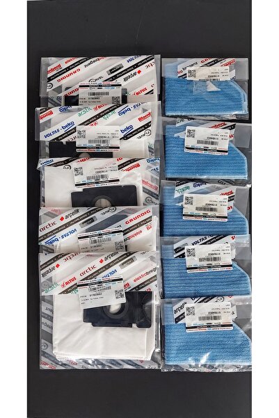 Arçelik Orijinal RS/9131 , RS/9121 , RS/8121 Robot Süpürge Toz Torbası 5 Adet Ve Mopu 5 Adet