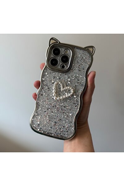 FİŞNEİLETİŞİM İPHONE 16 PRO UYUMLU KULAKLI SİMLİ İNCİLİ KILIF