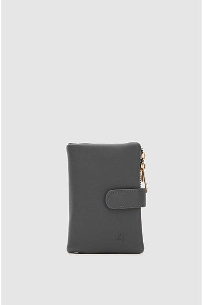 LEXA Double Zipper Soft Gray Women's Wallet