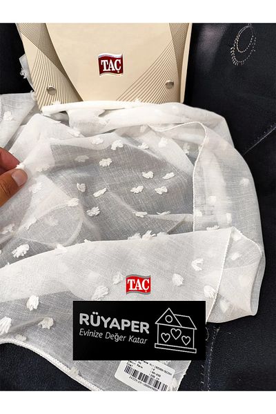 Taç New Season Does Not Want Ironing on Linen Floor with Tassel Detail Close Pleat Luxury Tulle Curtain