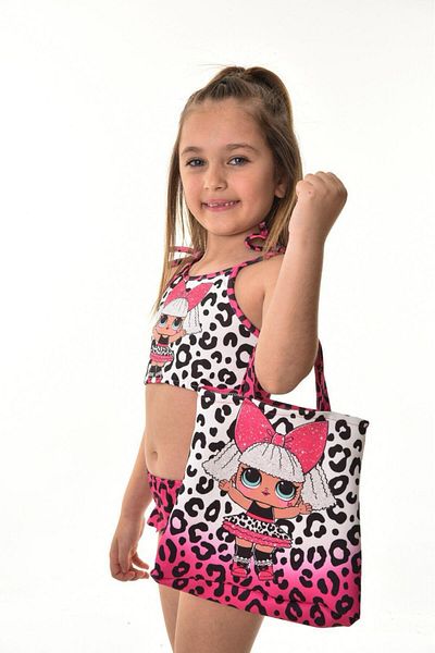CİLLOP BUTİK Girl's Ruffled Lol Bikini with Bag