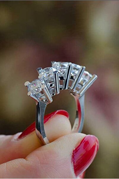 Crystal Diamond Zirconia 2.50 karat beştaş yüzük