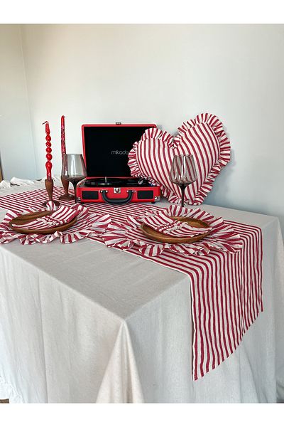 KaiHome عداء كتان مخطط من LOVELY