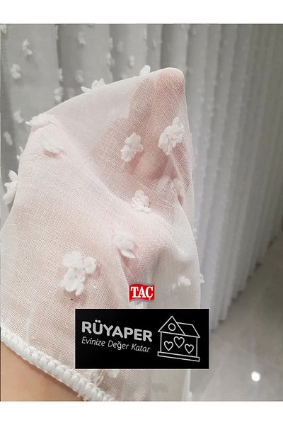 Taç New Season Does Not Want Ironing on Linen Floor with Tassel Detail Close Pleat Luxury Tulle Curtain