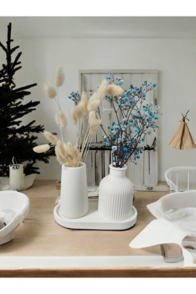 MECora Design Σετ κεραμικής γλάστρας και δίσκου – Διακοσμητικό μοντέρνο σχέδιο