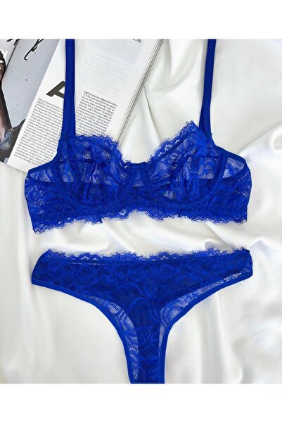 MODA Saks Blue Lace Suit