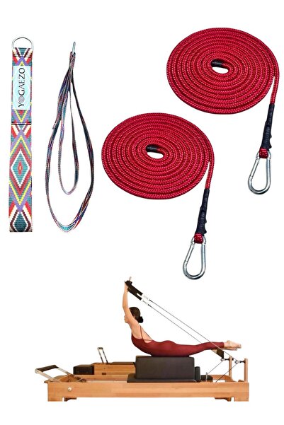 YOGAEZO 1 Çift Pilates Reformer Halatı + Pilates Reformer Elcik Straps İkili Set Paracord İp Halat