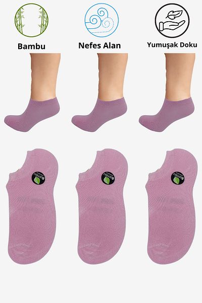 stellare Bamboo Sneaker Invisible Seamless 3-pack Unisex κάλτσες