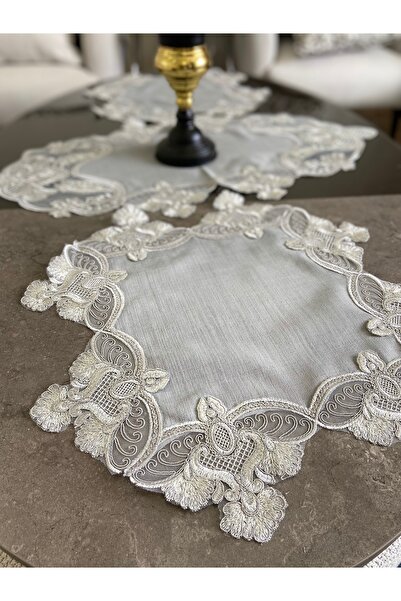 eyup ceyiz Desenli 3’lü Salon Takımı | Masa ve Sehpa Örtüsü