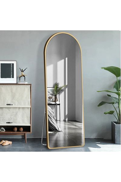 ABAREEK Floor Arched Mirror 162X57 cm with Aluminum frame Gold
