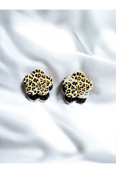 mila aksesuar Women's 2-Piece Leopard Floral Bone Latch Buckle