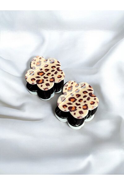 mila aksesuar Women's 2-Piece Leopard Floral Bone Latch Buckle