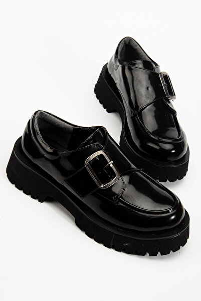 ESPEDA Rugan  Rahat ve şık Laofer Ayakkabı Tokalı Günlük Ortopedik