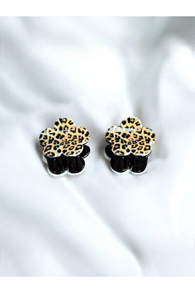 mila aksesuar Women's 2-Piece Leopard Floral Bone Latch Buckle