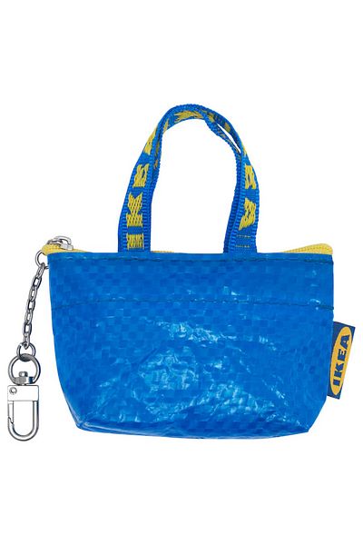 IKEA Knölıg 9X7 cm Mini Carry Bag Shaped Blue Keychain Area_Online