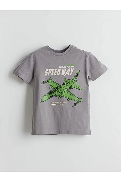 LC Waikiki Lcw Eco Gray Crew Neck Boys T-Shirt