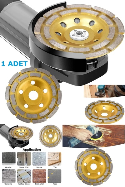BİTERSE Turbo Elmaslı Beton Mermer Granit Doğal Taş Yüzey Temizleme Diski 180 mm