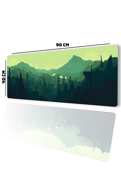 SonicTouch Ultragrand Mountain Forest View Green سلس Xxl مشغل ألعاب سطح المكتب لوحة المفاتيح لوحة الماوس 40x90 سم