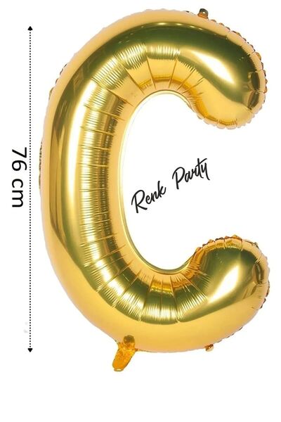 renk party Foil Balloon Letter C Helium Balloon 76 cm Gold Color - Letter C B...
