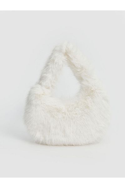 LC Waikiki Lcw Accessories Ecru Fur Women's Baguette Bag