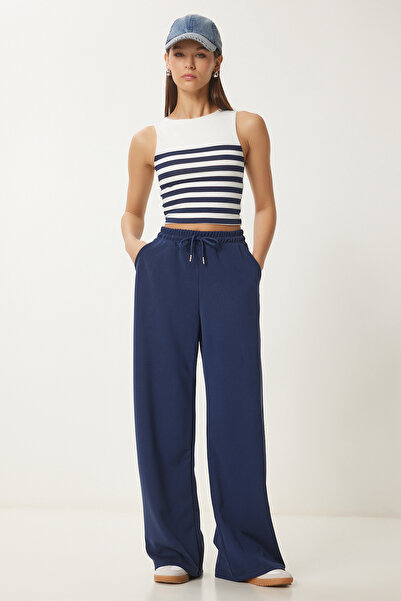 Lovelyİstanbul Geniş Paça Modal Eşofman Altı LACİVERT LUB0070