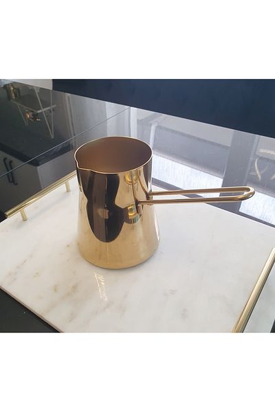 LOVYCO Gold Milk Bowl Sauce Bowl 430 Steel Shiny Decorative Handle Presentation Bowl 1000 ml