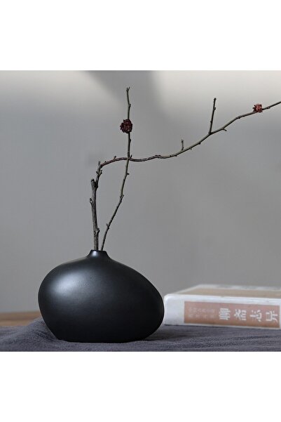 Binbirdemet Retro Siyah Seramik Vazo