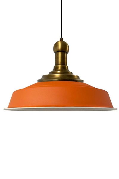 Bamyum Asletl-LongKnob Industrial Vintage Hängelampe  40 cm, Orange Metall Pendelleuchte
