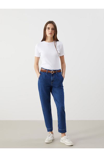 LC Waikiki Pantaloni de damă Mom Fit cu centură în talie - S57786Z8