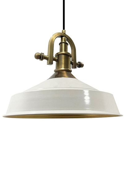 Bamyum Asletl-Marine Industrial Vintage Hängelampe 40 cm, Weiß Metall Pendelleuchte