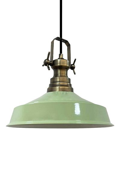 Bamyum Neo-Asletl Industrial Vintage Hängelampe 40 cm, Minz Grün Metall Pendelleuchte