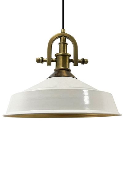 Bamyum Asletl-Marine Industrial Vintage Hängelampe 40 cm, Weiß Metall Pendelleuchte