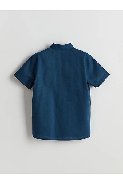 LC Waikiki Lcw Kids Indigo Linen Blended Boy's Shirt