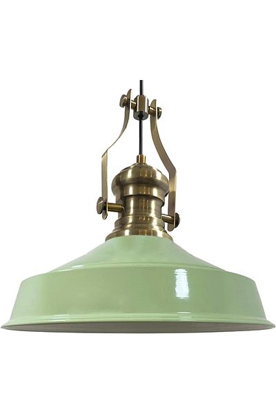 Bamyum Neo-Asletl Industrial Vintage Hängelampe 40 cm, Minz Grün Metall Pendelleuchte