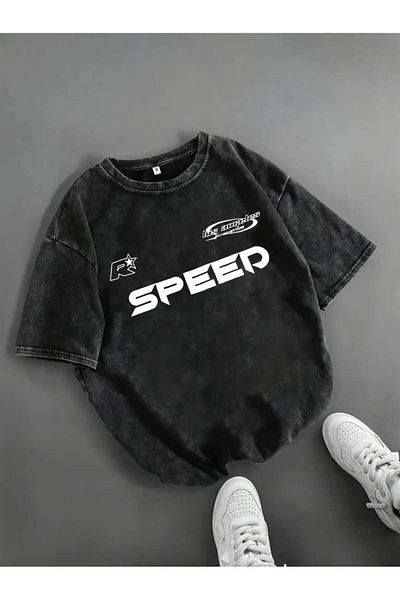 Gofeel Vintage μπλουζάκι Washed Speed ​​Oversize
