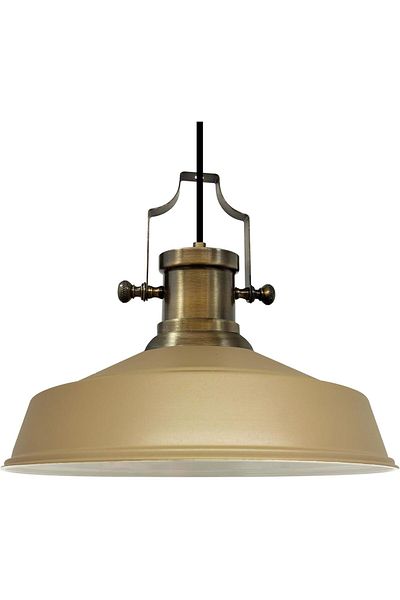 Bamyum Asletl Industrial Vintage Hängelampe  40 cm, Beige Metall Pendelleuchte