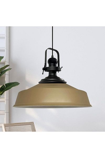 Bamyum Asletl Industrial Vintage Hängelampe  40 cm, Beige Metall Pendelleuchte