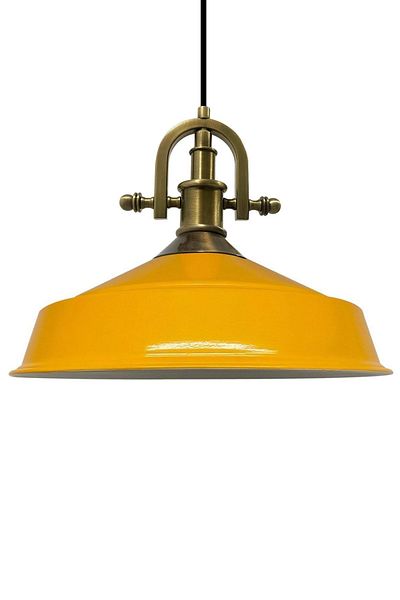 Bamyum Asletl-Marine Industrial Vintage Hängelampe 40 cm, Gelb Metall Pendelleuchte