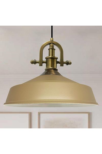 Bamyum Asletl-Marine Industrial Vintage Hängelampe 40 cm, Beige Metall Pendelleuchte