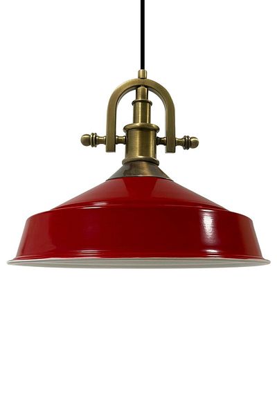 Bamyum Asletl-Marine Industrial Vintage Hängelampe 40 cm, Rot Metall Pendelleuchte