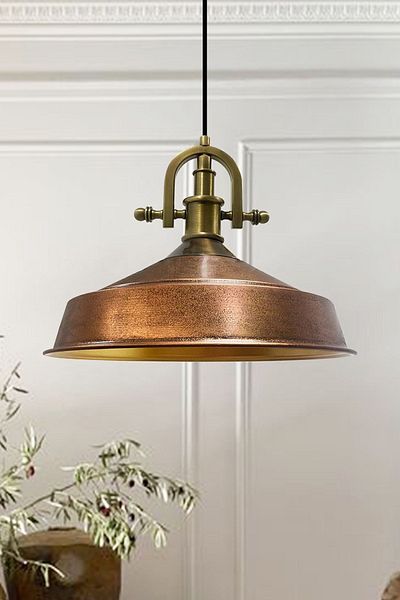 Bamyum Asletl-Marine Industrial Vintage Hängelampe 40 cm, Kupferfarbe Metall Pendelleuchte