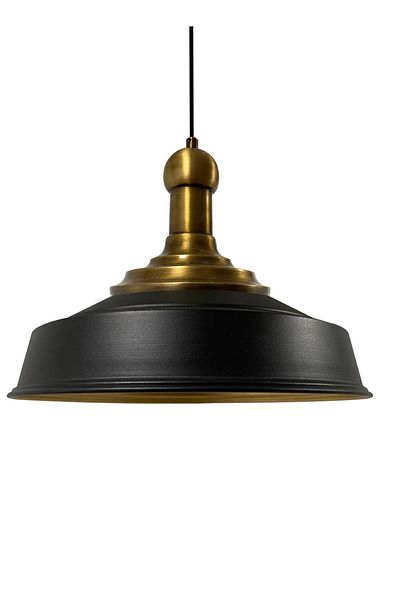 Bamyum Asletl-LongKnob Industrial Vintage Hängelampe  40 cm, Schwarz Metall Pendelleuchte