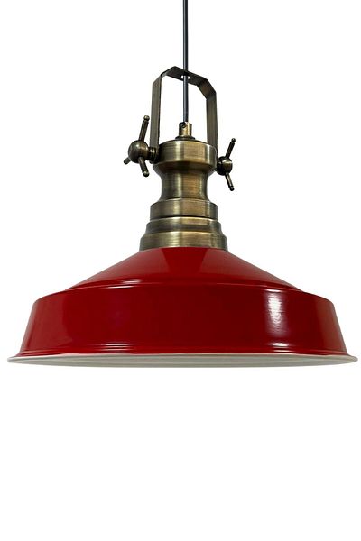 Bamyum Neo-Asletl Industrial Vintage Hängelampe  40 cm, Rot Metall Pendelleuchte