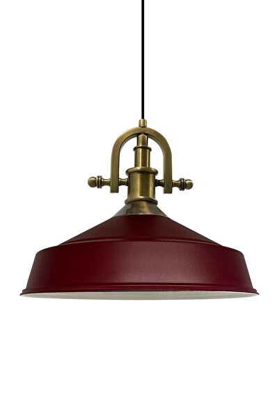 Bamyum Asletl-Marine Industrial Vintage Hängelampe  40 cm, Burgundisch Metall...