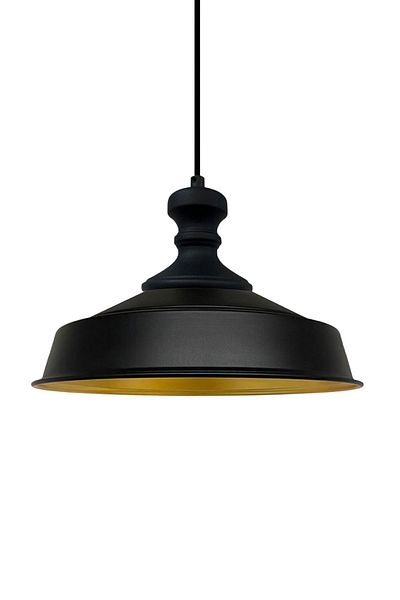 Bamyum Asletl-Knob Industrial Vintage Hängelampe  40 cm, Schwarz Metall Pendelleuchte