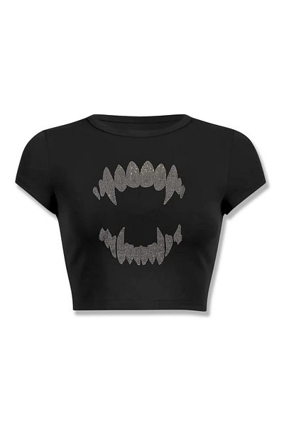 Gofeel Μαύρο Unisex Crop Top - Stone Printed